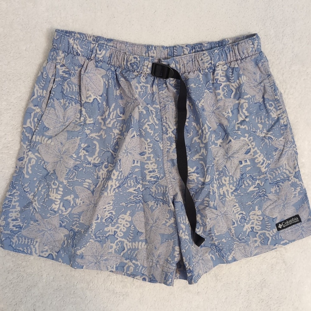 NEW Columbia Sportswear Men's Med 29x5" floral nylon active water shorts